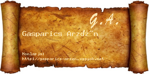 Gasparics Arzén névjegykártya